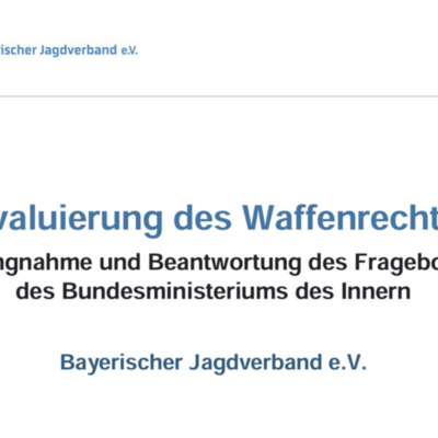 BJV BEZOG STELLUNG BEI EVALUATION DES WAFFENRECHTS